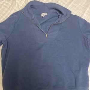 Blue Half Collar Zip Up